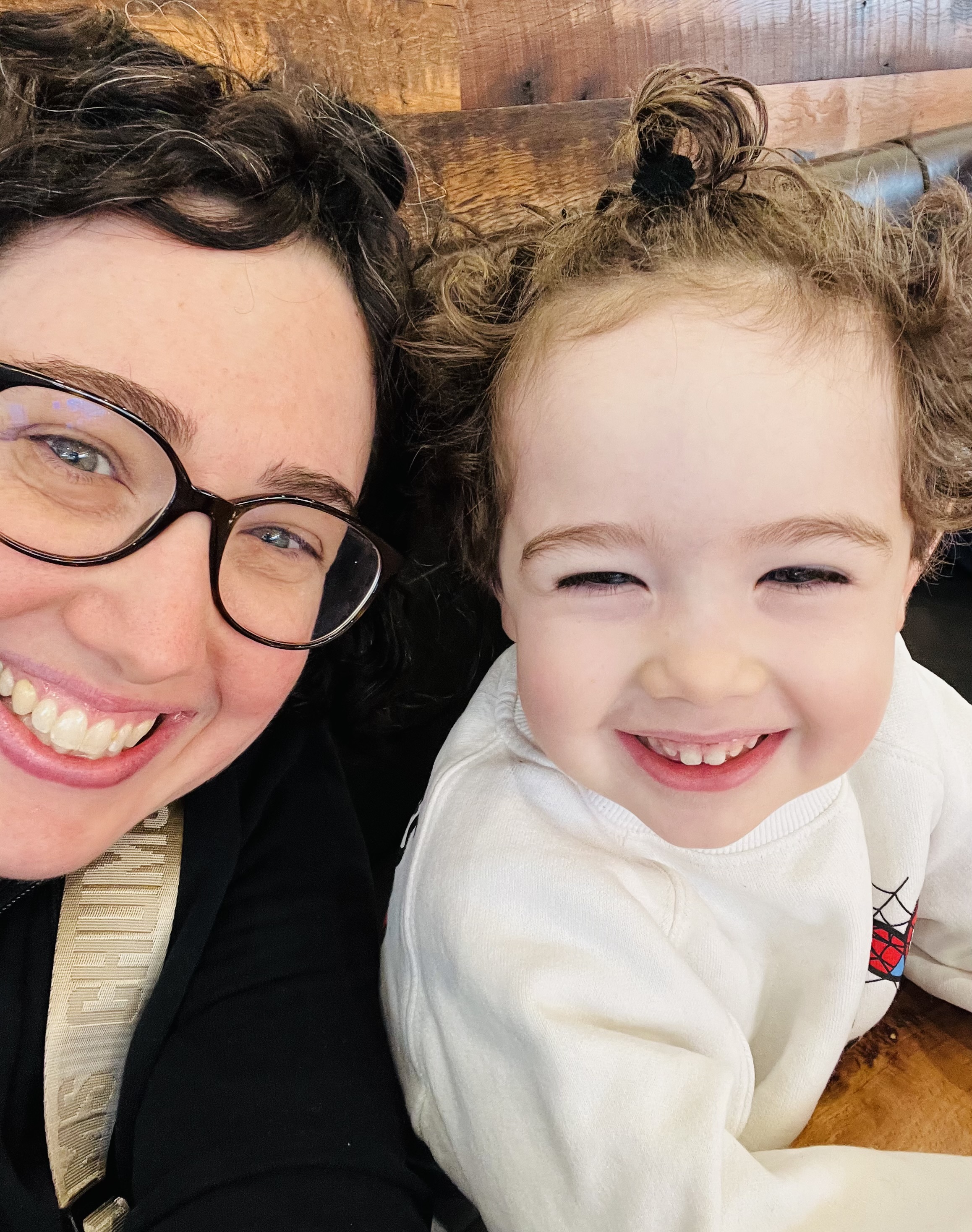 Shulamit and her buddy, age 3.